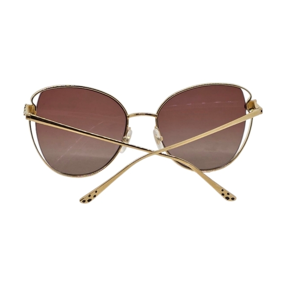 CARTIER SUNGLASSES ENAMEL Elegant Gold Sunglasses with pinkish Lenses - Picture 9 of 9